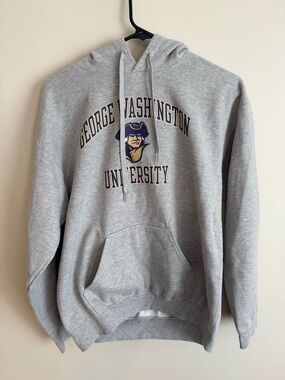 GWU George Washington university grey hoodie medium euc college acceptance